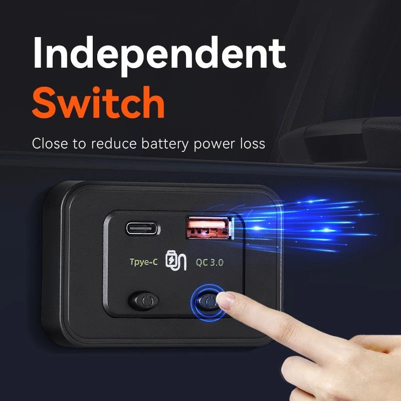 Bluejw 12V 24V Bus Seat USB Charger Socket PD Type C Car Charger - Automobile USB Charging Port for Bus, Car, Truck - Image 4